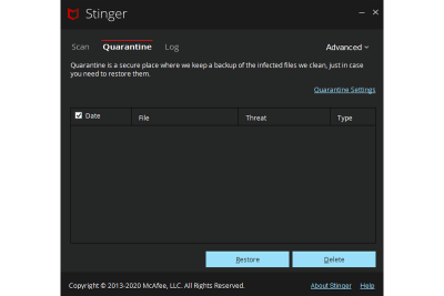 McAfee Avert Stinger x32ε԰windowsͻ˽ͼ