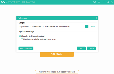 Apeaksoft Free HEIC Converterε԰windowsͻ˽ͼ